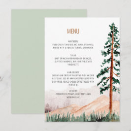 Elegant Landelijk Bergbomen Landschap Menu Kaart