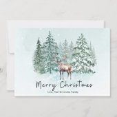 Elegant Landelijk Bos Herten Woud Feestdagenkaart (Voorkant)