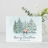 Elegant Landelijk Bos Herten Woud Feestdagenkaart (Staand voorkant)