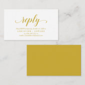 Elegant Landelijk, Geel Goud, RSVP antwoord, Antwo Informatiekaartje (Voorkant / Achterkant)