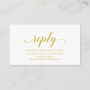 Elegant Landelijk, Geel Goud, RSVP antwoord, Antwo Informatiekaartje