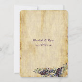 Elegant, landelijk rustiek, wijngaard bruiloft kaart (Achterkant)