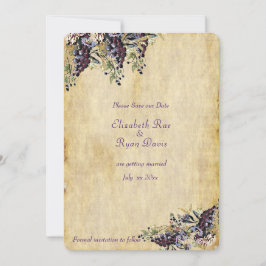 Elegant, landelijk rustieke, wijngaard bruiloft kaart