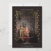 Elegant & Landelijk Slingerlicht Frame Met Eigen F Feestdagenkaart (Voorkant)