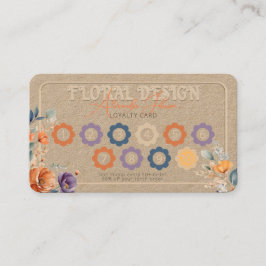 Elegant Landelijke Kraft Boho Bloemendesign Gehoog Klantenkaartje