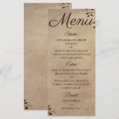 Elegant Landelijke Perkamentpapier Rol Ontwerp Menu (Voorkant / Achterkant)