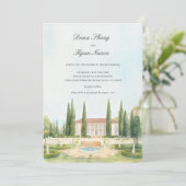 elegant landgoed | Geïllustreerde trouwkaart Kaart (Staand voorkant)