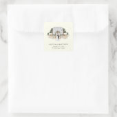 Elegant landhuis | Ranch Country Wedding Vierkante Sticker (Tas)