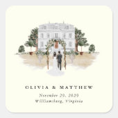 Elegant landhuis | Ranch Country Wedding Vierkante Sticker (Voorkant)