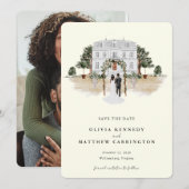 Elegant landhuis| Ranch Foto Sla de datum op Kaart (Voorkant / Achterkant)