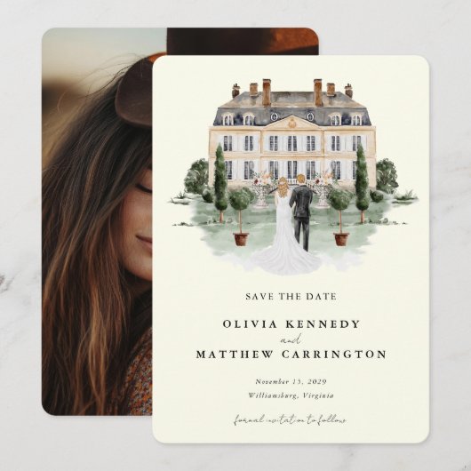 Elegant landhuis| Ranch Foto Sla de datum op Kaart (Voorkant / Achterkant)