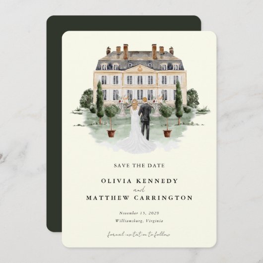 Elegant landhuis | Ranch Sla de datum op Kaart (Voorkant / Achterkant)