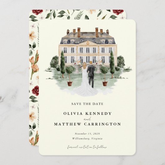 Elegant landhuis | Ranch Sla de datum op Kaart (Voorkant / Achterkant)