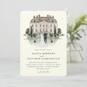 Elegant landhuis | Villa bruiloft uitnodiging (Staand voorkant)