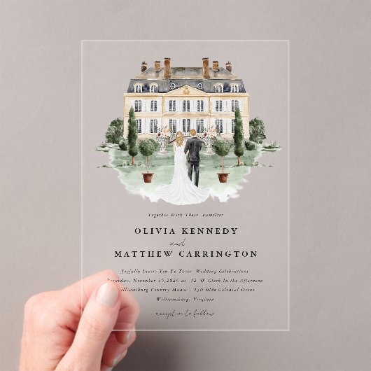 Elegant landhuis | Villa bruiloft uitnodiging (Insitu (Draagbaar))