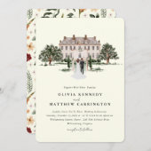 Elegant landhuis | Villa bruiloft uitnodiging (Voorkant / Achterkant)