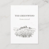 Elegant Landscape Sketch Homestead Boerderij Visitekaartje (Voorkant)