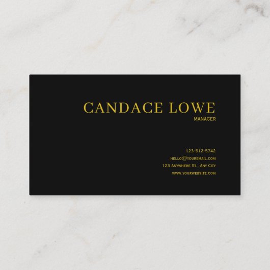 Elegant Landscape Tree Black Gold Frame Botanical Visitekaartje (Achterkant)