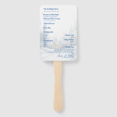 Elegant landschap besneeuwde winter bruiloft progr handwaaier (Achterkant)