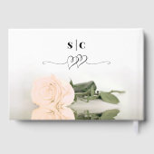 Elegant Lang Stemmed Blush Peach Roos Bruiloft Gastenboek (Achterkant)