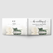 Elegant Lang Stemmed Ivoor Wit Rose Bruiloft Gastenboek (Volledig)