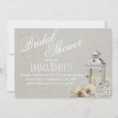 Elegant Lantern en Ivoriy Roos Floral Vrijgezellen Kaart (Voorkant)