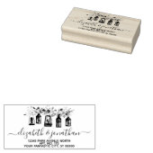 Elegant Lantern Floral Wedding Return Address Rubberstempel (Gestempeld)