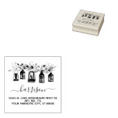 Elegant Lantern Floral Wedding Return Address Rubberstempel (Gestempeld)