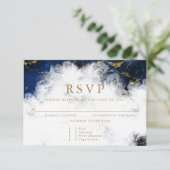 Elegant Lapis Lazuli Crystal Geode RSVP Kaartje (Staand voorkant)