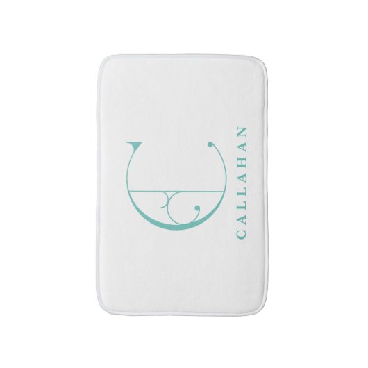 Elegant Large Monogram C Scroll Typografie Badmat (Voorkant Verticaal)