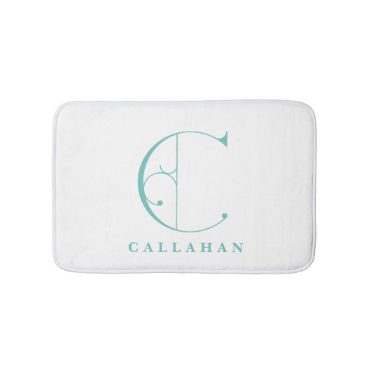 Elegant Large Monogram C Scroll Typografie Badmat (Voorkant)