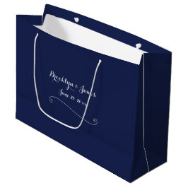 Elegant Large Navy Blue Wedding Gift Bag Groot Cadeauzakje