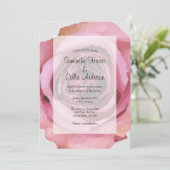 Elegant Large Paarse Spring Roos Wedding Kaart (Staand voorkant)