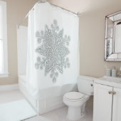 Elegant Large Snowflake Winter Showgordijn Douchegordijn (In situ)