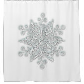 Elegant Large Snowflake Winter Showgordijn Douchegordijn (Voorkant)