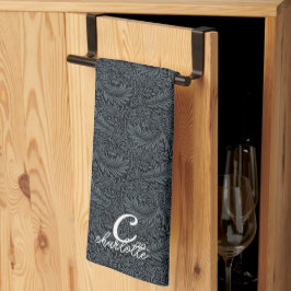 Elegant Larkspur door William Morris, Monogram Don Theedoek