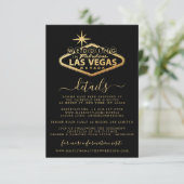 Elegant Las Vegas bestemming bruiloft detail Informatiekaartje (Staand voorkant)
