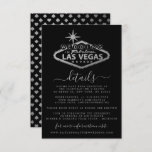 Elegant Las Vegas bestemming bruiloft detail Informatiekaartje<br><div class="desc">Vier in stijl met deze moderne en zeer trendy trouwdetailkaarten. Dit ontwerp is gemakkelijk te personaliseren met uw speciale evenementenbewoording en uw gasten zullen blij zijn wanneer ze deze fantastische kaarten ontvangen. Overeenkomende objecten vindt u in de collectie.</div>