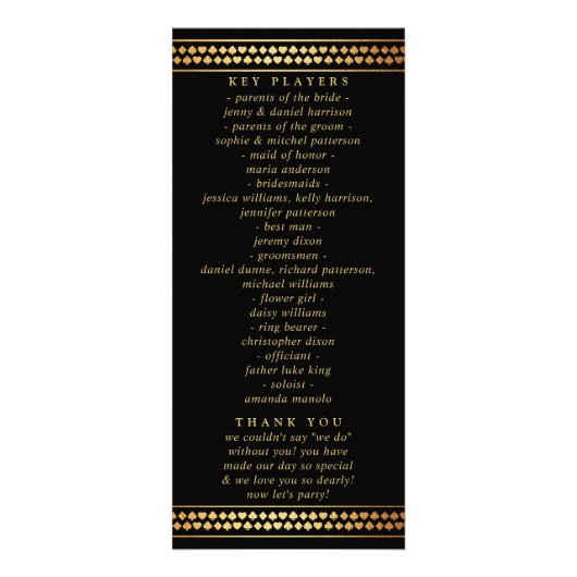 Elegant Las Vegas bestemming bruiloft programma (Achterkant)