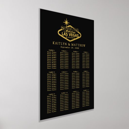 Elegant Las Vegas Bestemming Bruiloft Zitschema Folie Afdrukken (Laagn)