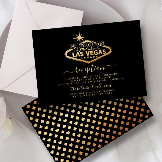 Elegant Las Vegas Bestemming Huwelijksreceptie Informatiekaartje