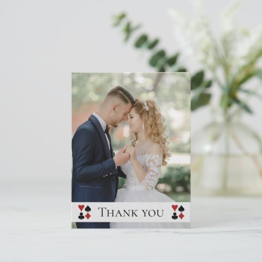 Elegant Las Vegas bruiloft dank u foto Briefkaart (Staand voorkant)