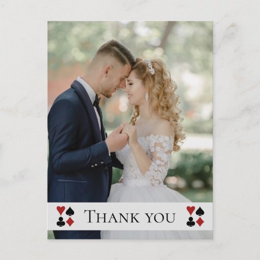 Elegant Las Vegas bruiloft dank u foto Briefkaart (Voorkant)