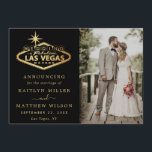 Elegant Las Vegas Destination Wedding Aankondiging<br><div class="desc">Laat iedereen weten dat je het deed,  je trouwde in stijl met deze moderne en zeer trendy trouwaankondigingskaarten. Het ontwerp is gemakkelijk te personaliseren met uw speciale evenementenbewoording en uw familie en vrienden zullen blij zijn wanneer ze deze fantastische huwelijksaankondigingskaarten ontvangen.</div>