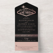 Elegant Las Vegas Destination Wedding All In One Uitnodiging (Binnen)