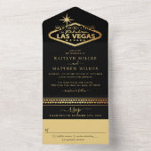 Elegant Las Vegas Destination Wedding All In One Uitnodiging (Binnen)