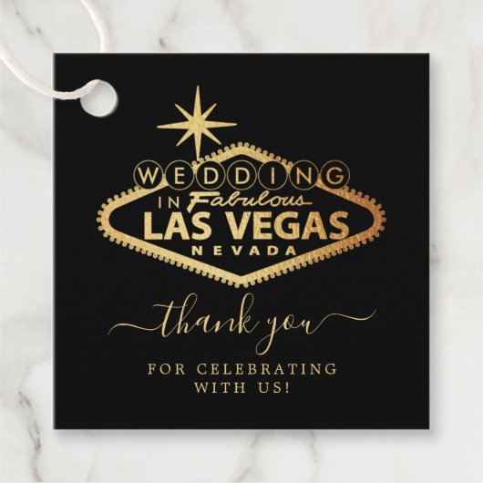 Elegant Las Vegas Destination Wedding Bedankjes Labels (Voorkant)