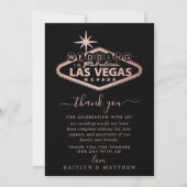 Elegant Las Vegas Destination Wedding Bedankkaart (Voorkant)