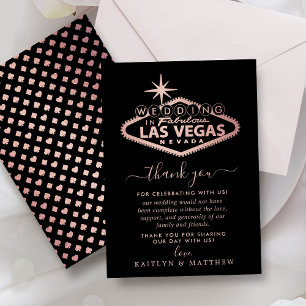 Elegant Las Vegas Destination Wedding Bedankkaart