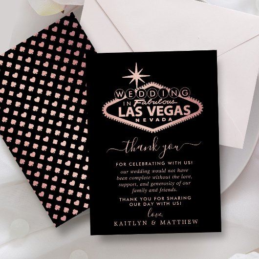 Elegant Las Vegas Destination Wedding Bedankkaart